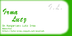 irma lutz business card